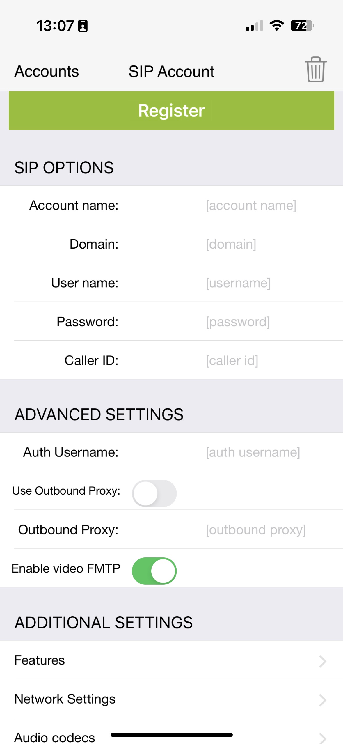 Zoiper iPhone step 5